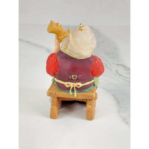 Hallmark Carving Santa Ornament 2001 Christmas Holidays 3" Home Decor Vintage - Picture 9 of 16